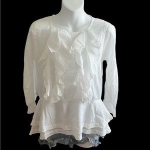 Raga‎ sample NWT Long Sleeve Ruffle Blouse Size Small made in India